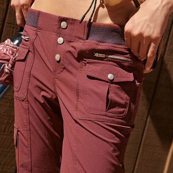 NWOT Free People Maroon Cascade Flares M - Picture 4 of 12